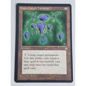 Magic The Gathering Lapis Lazuli Talisman Ice Age MTG Artifact Amy Weber 1995